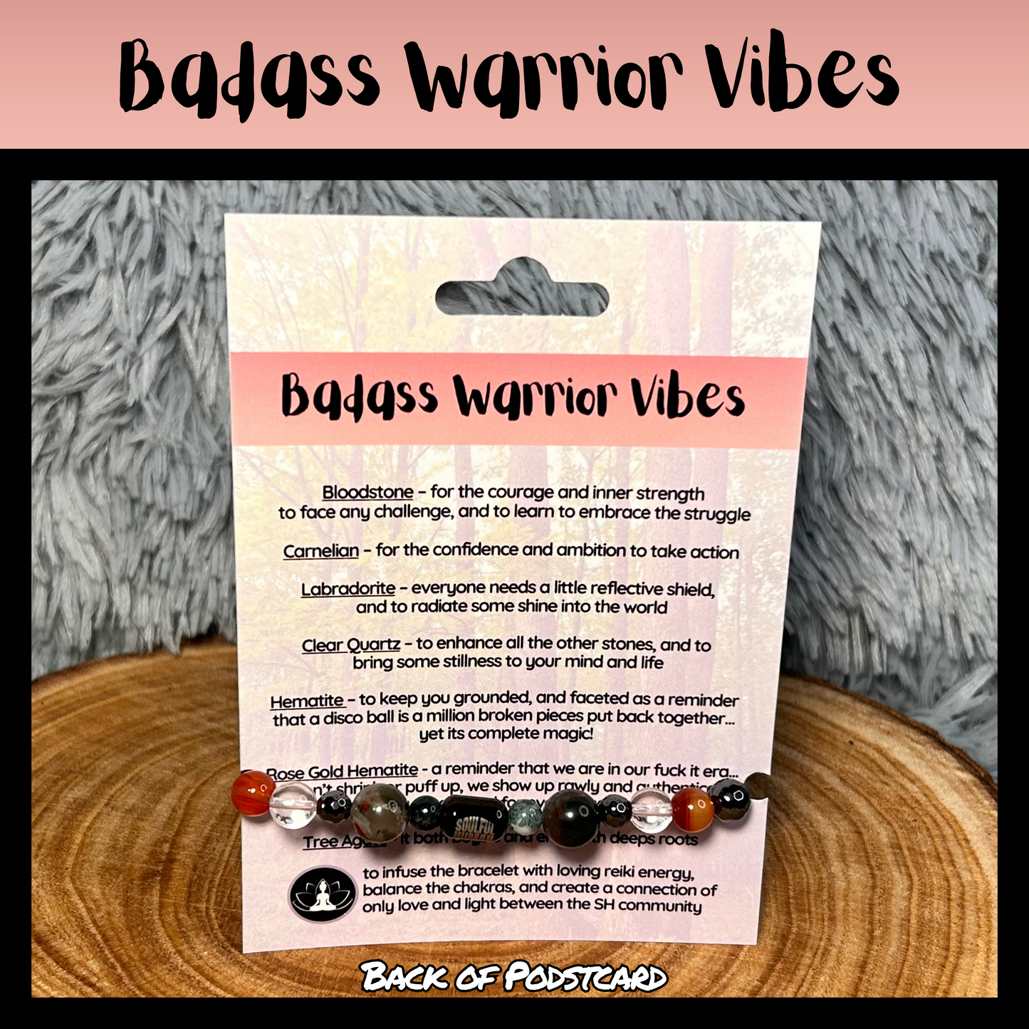 Badass Warrior Vibes Intentional Reiki Infused Bracelet