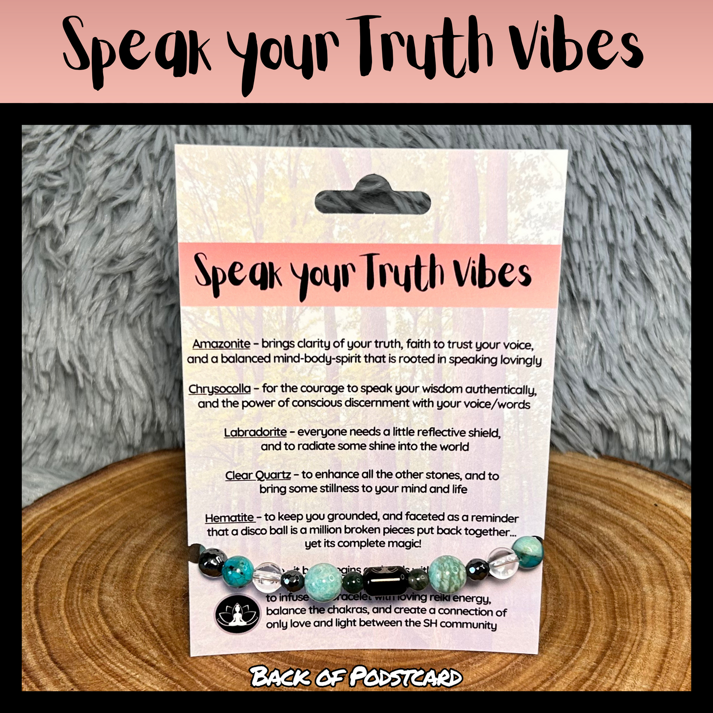 Speak Your Truth Vibes Intentional Reiki Infused Bracelet