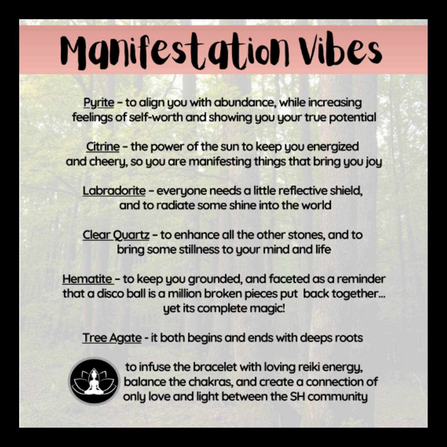 Manifestation Vibes Intentional Reiki Infused Bracelet