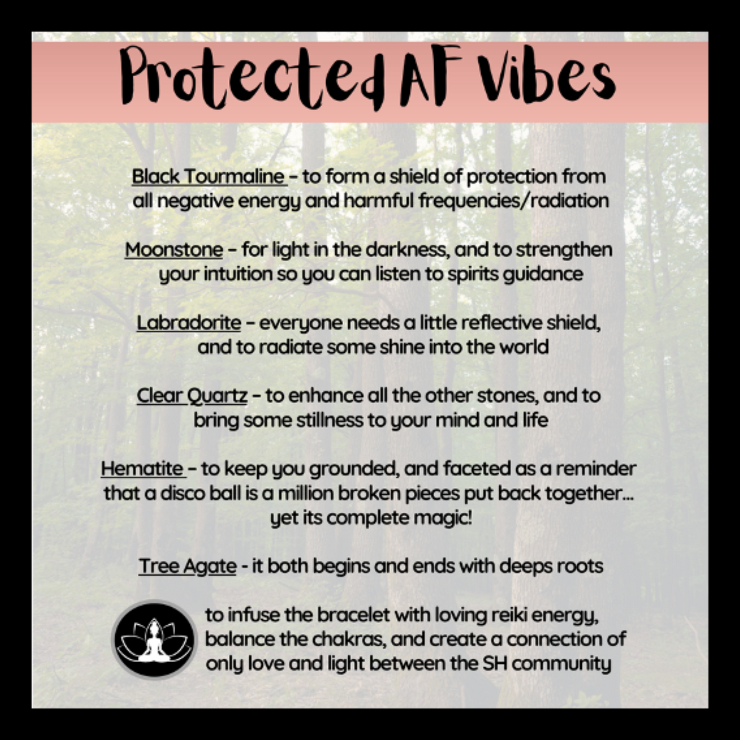 Protected AF Vibes Intentional Reiki Infused Bracelet