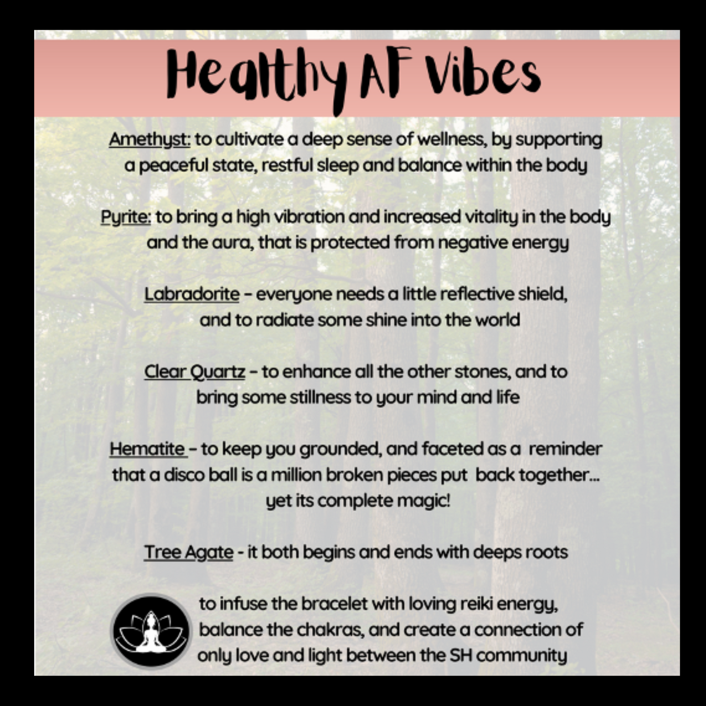 Healthy AF Vibes Intentional Reiki Infused Bracelet