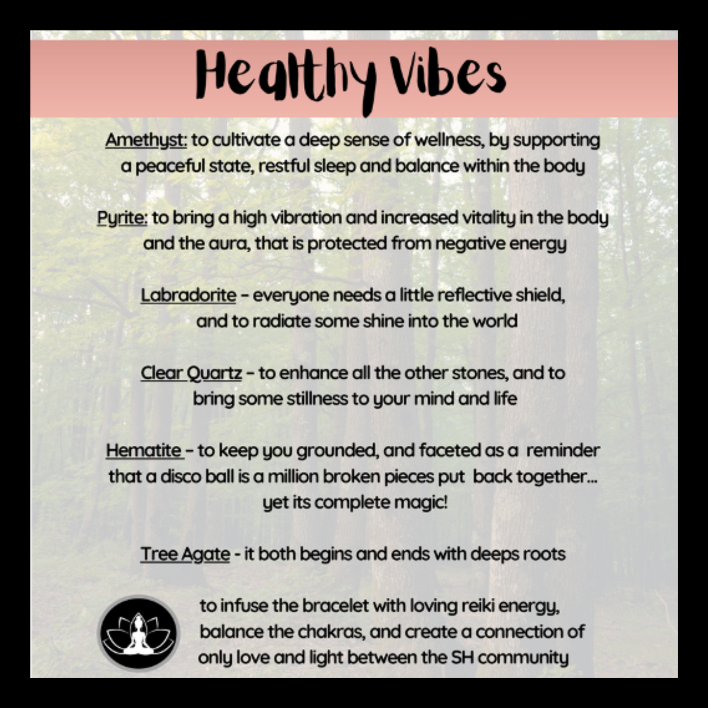 Healthy Vibes Intentional Reiki Infused Bracelet