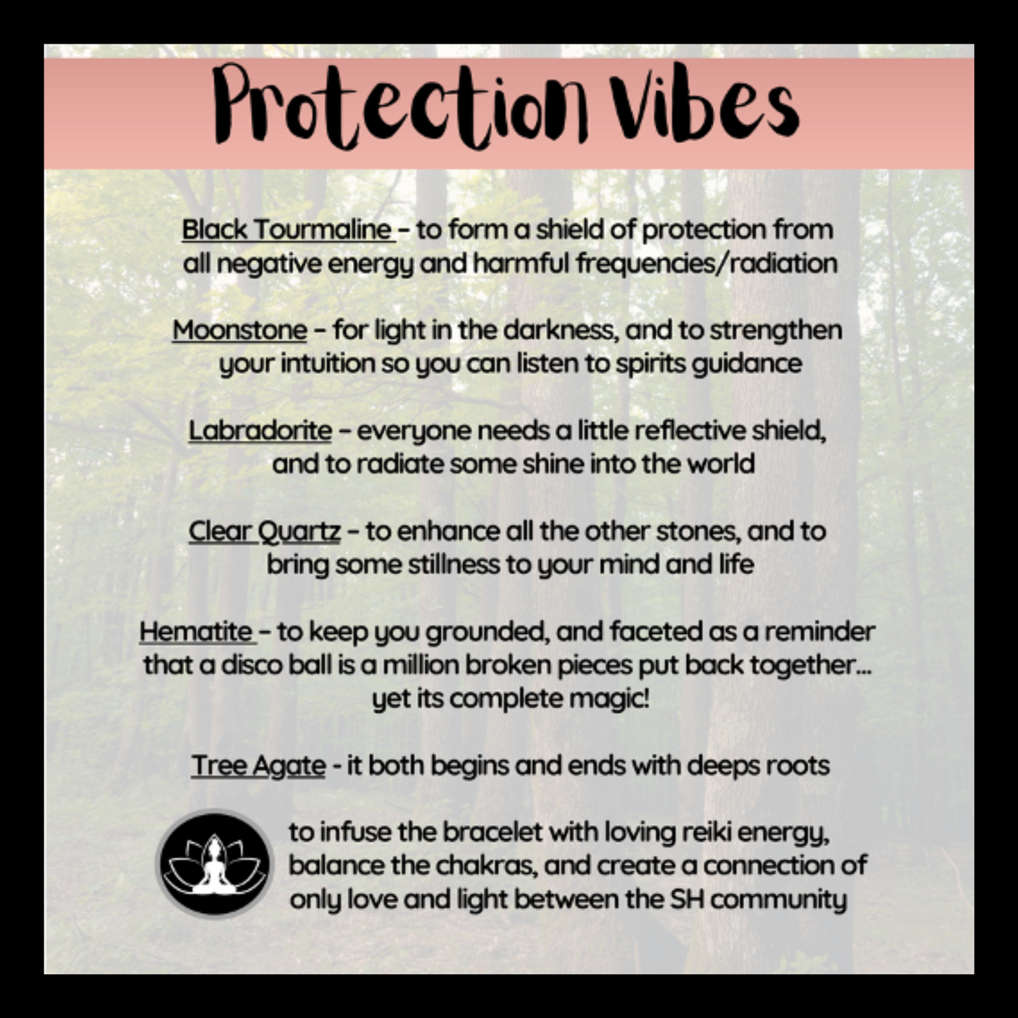 Protection Vibes Intentional Reiki Infused Bracelet