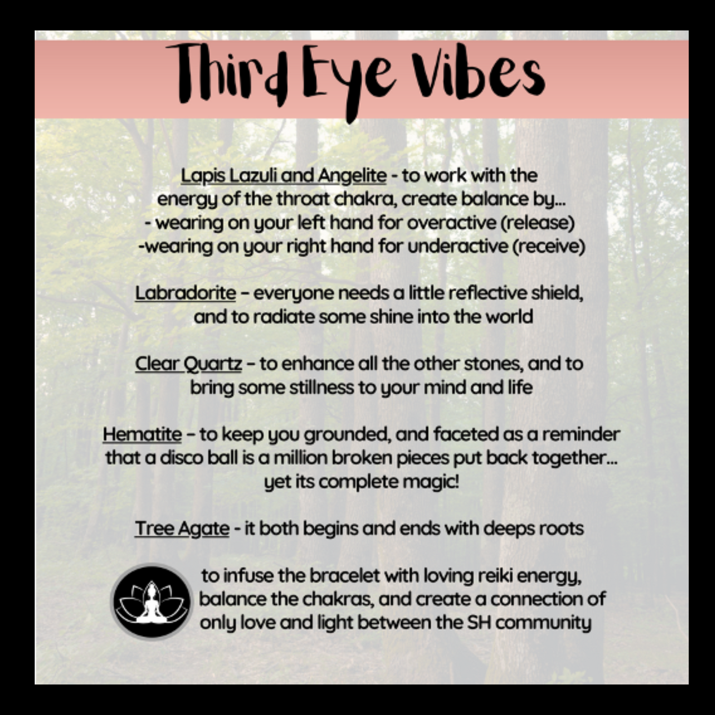 Third Eye Vibes Intentional Reiki Infused Bracelet