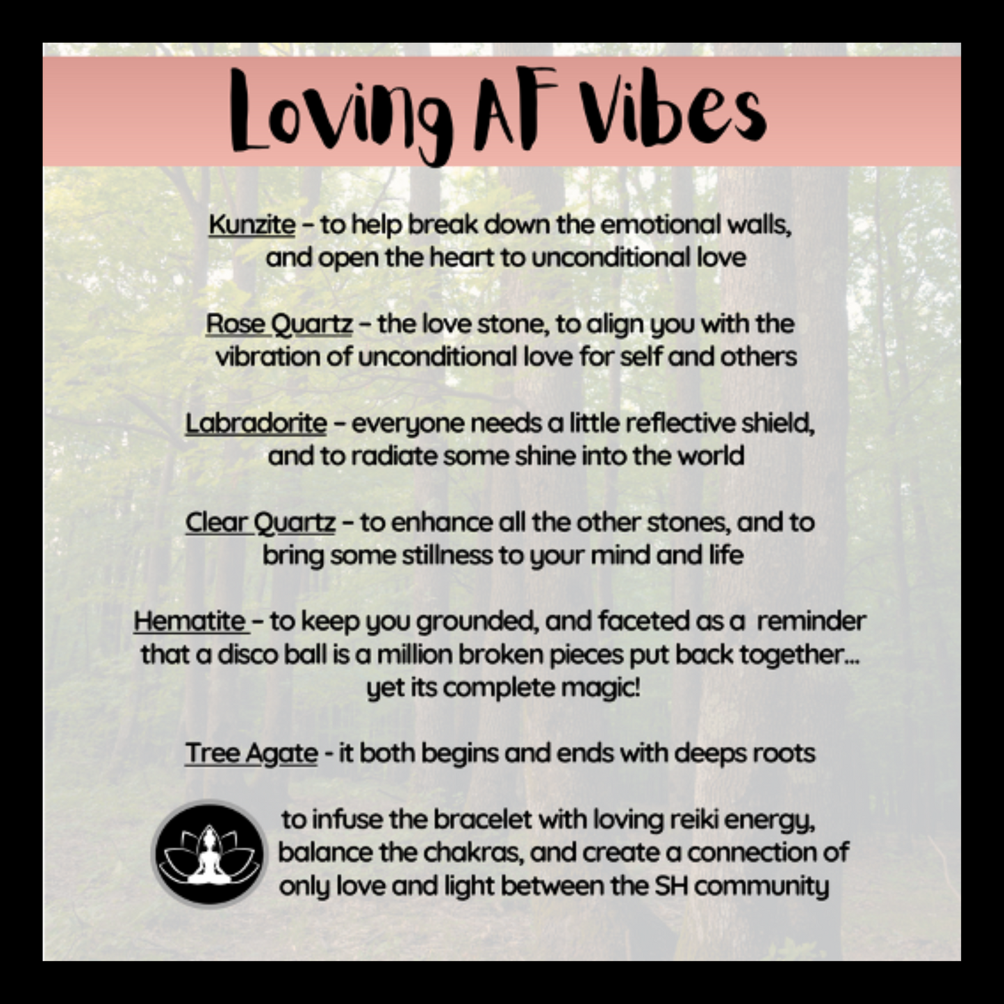 Loving AF Vibes Intentional Reiki Infused Bracelet