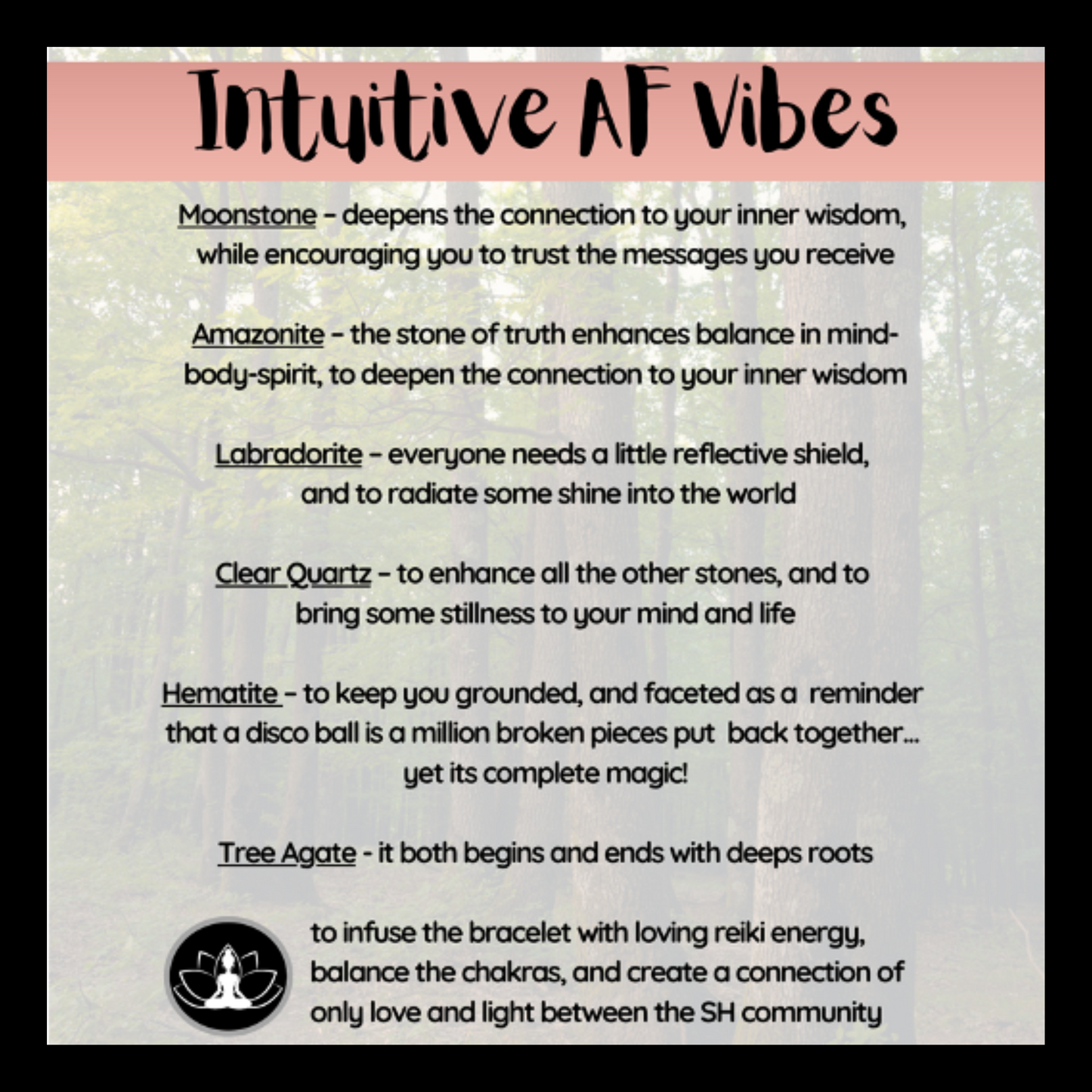 Intuitive AF Vibes Intentional Reiki Infused Bracelet