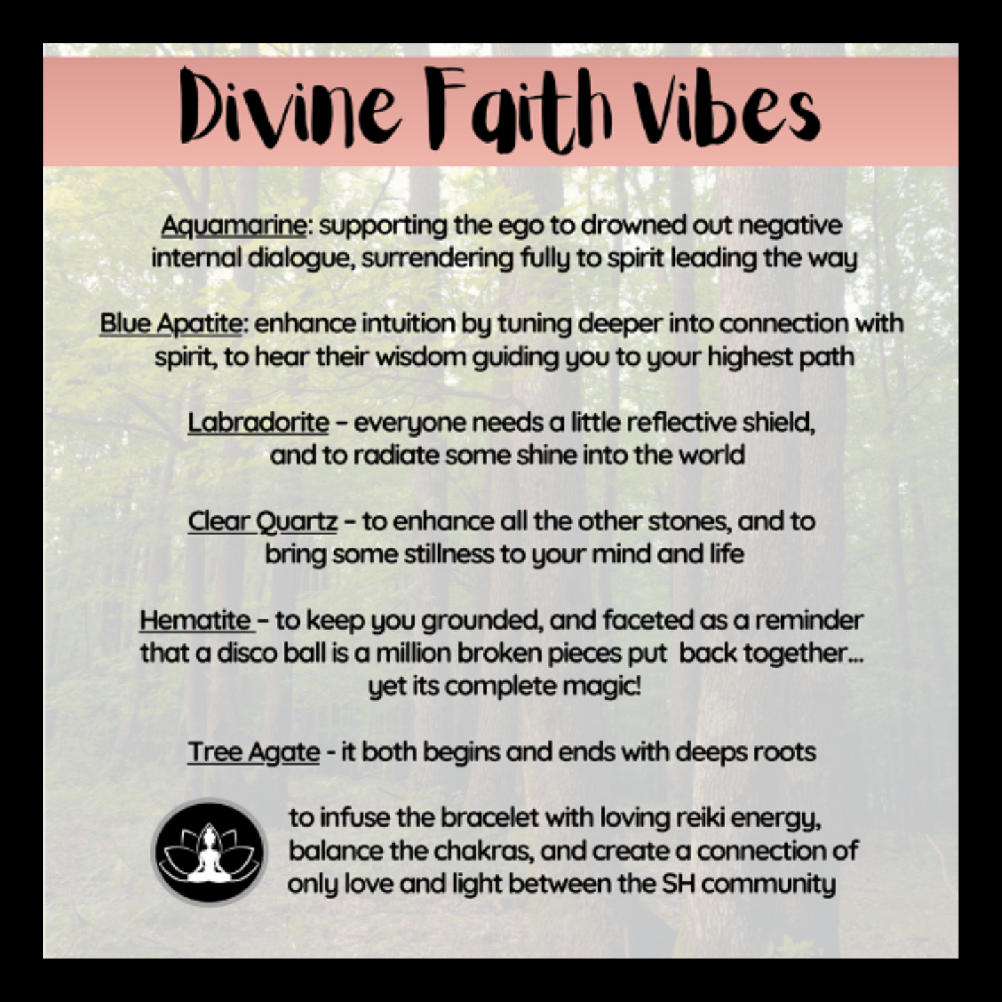 Divine Faith Vibes Intentional Reiki Infused Bracelet.