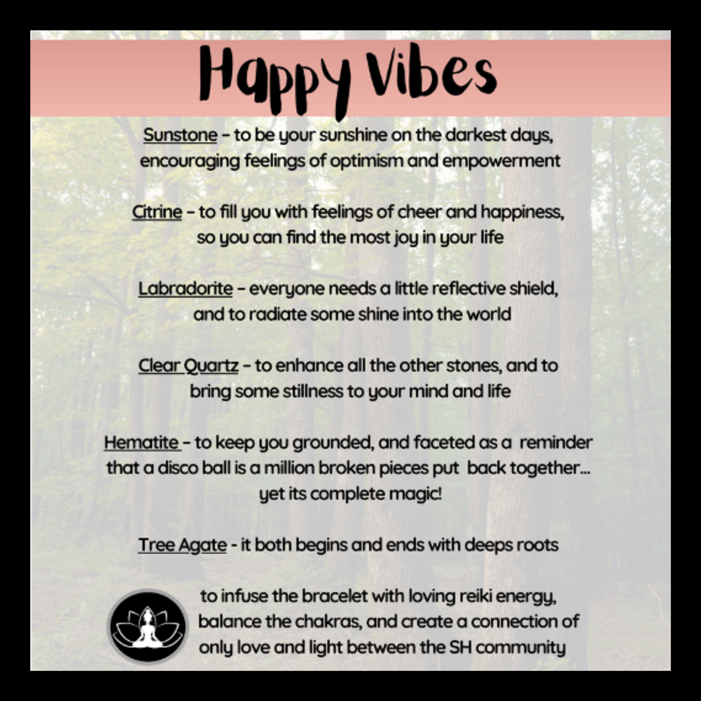 Happy Vibes Intentional Reiki Infused Bracelet