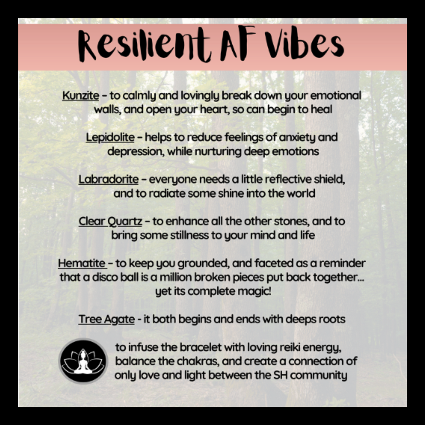 Resilient AF Vibes Intentional Reiki Infused Bracelet