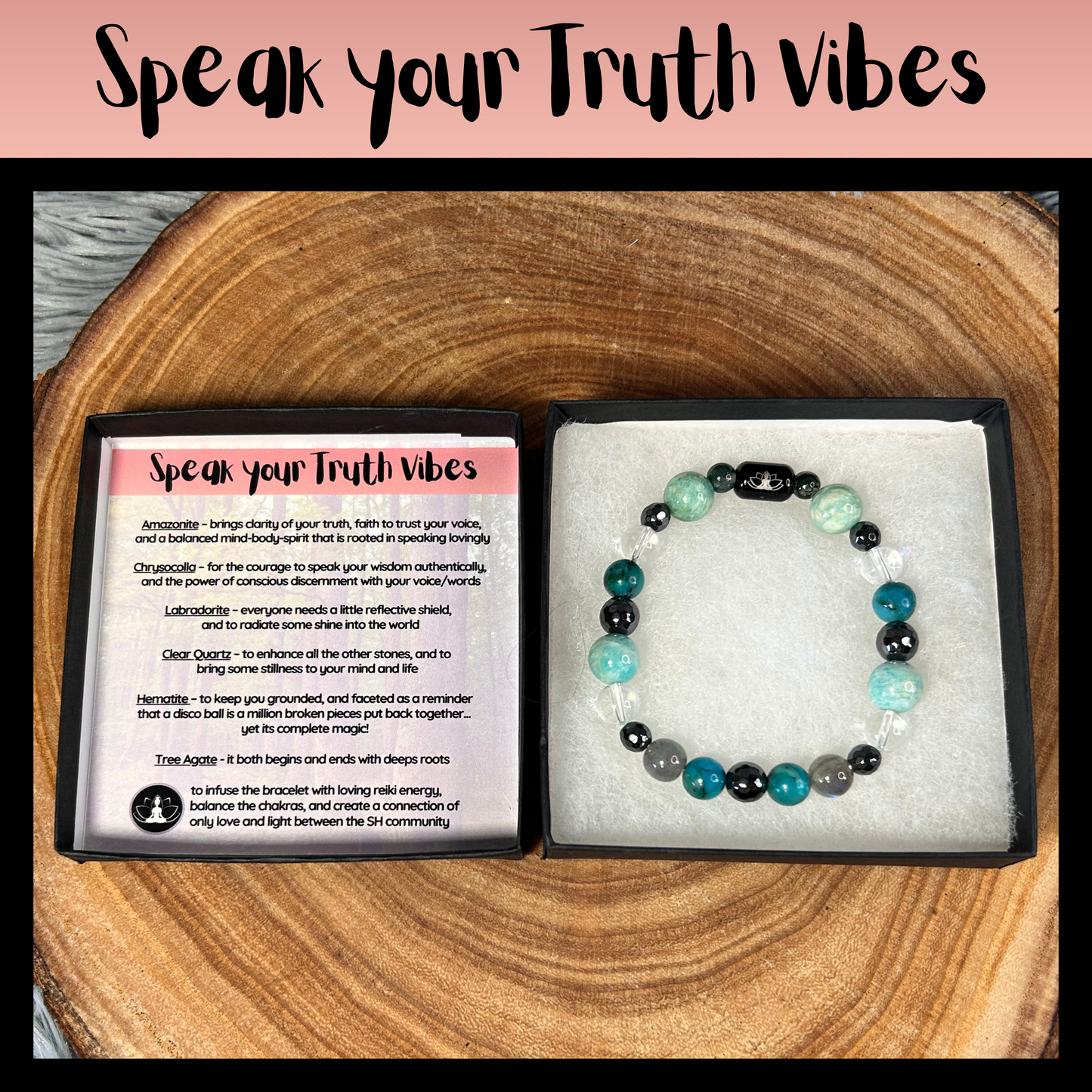 Speak Your Truth Vibes Intentional Reiki Infused Bracelet