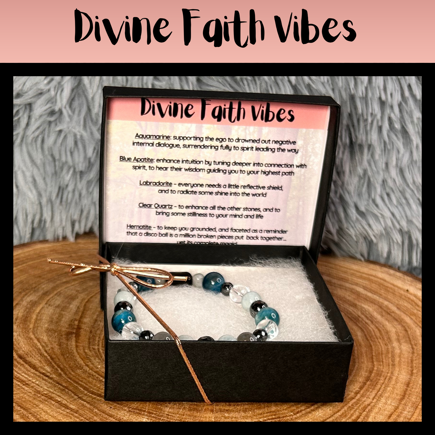 Divine Faith Vibes Intentional Reiki Infused Bracelet.