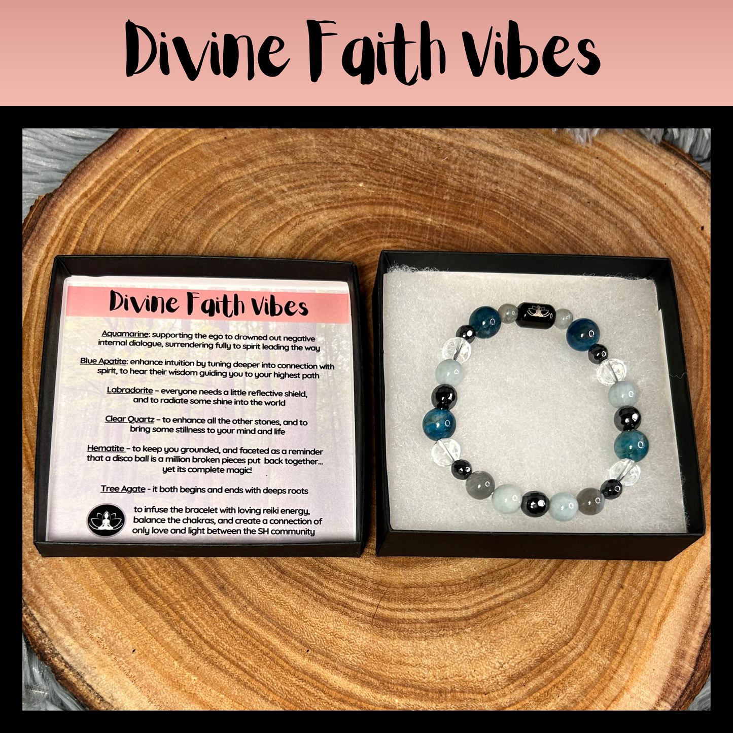 Divine Faith Vibes Intentional Reiki Infused Bracelet.
