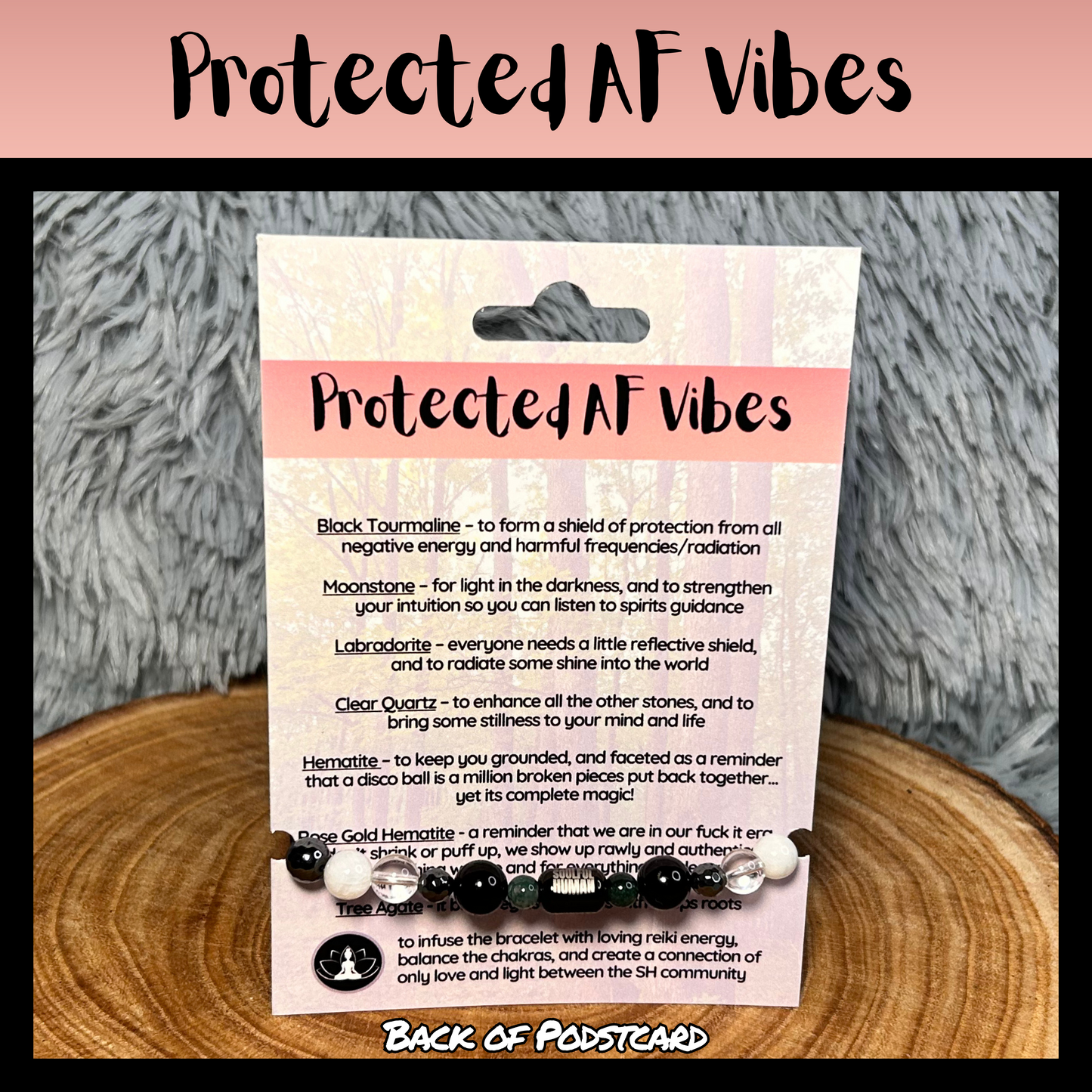 Protected AF Vibes Intentional Reiki Infused Bracelet