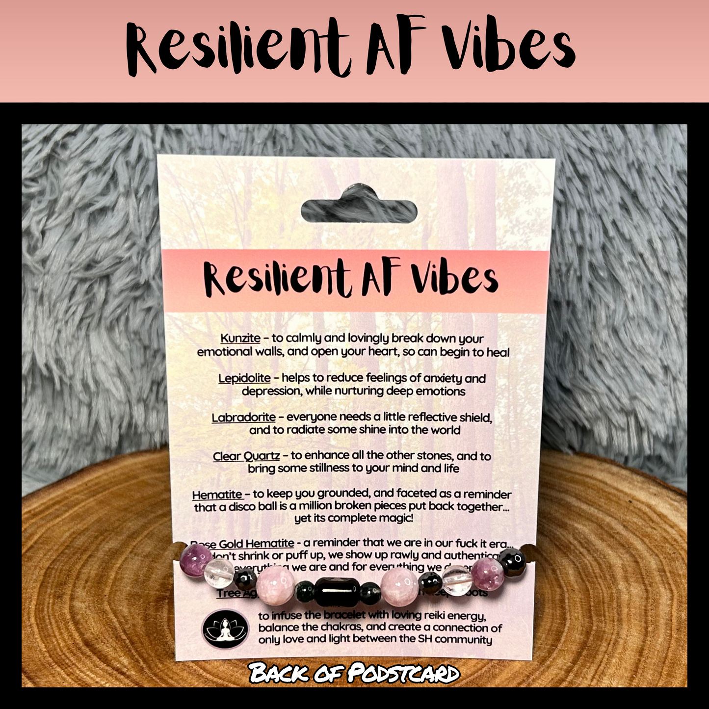 Resilient AF Vibes Intentional Reiki Infused Bracelet