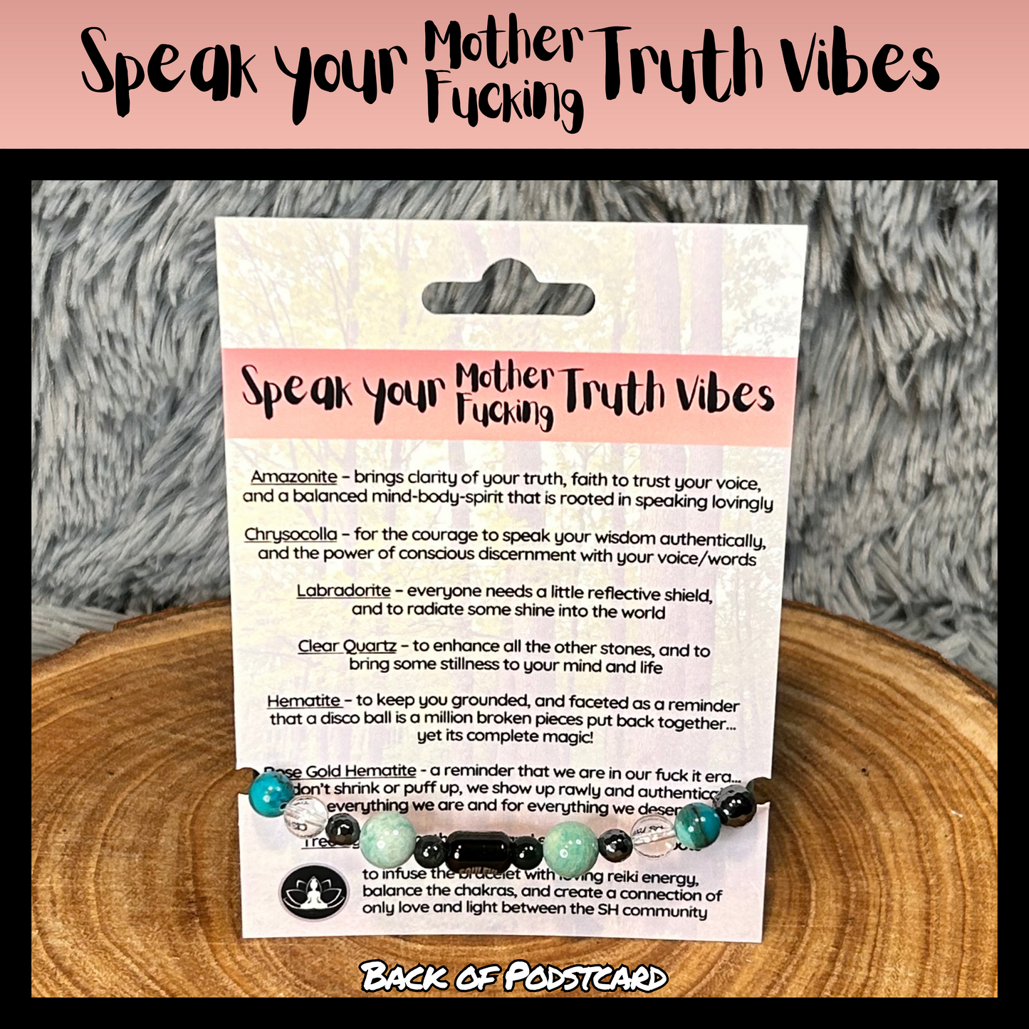 Speak your Mother Fucking Truth Vibes Intentional Reiki Infused Bracelet